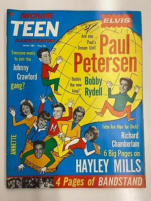 Vintage Movie Teens Illustrated Jan 1964 - Johnny Crawford Hayley Mills • $24.48