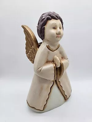 Vintage Mexican Folk Art Pottery Angel Single Candleholder 13.5  Christmas • $39.77