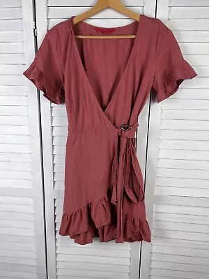 $15 • Buy TIGERLILY Marcella Dress, Linen Blend, Wrap, Mini, Boho, Sz 6-8