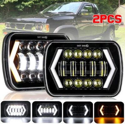$43.95 • Buy 2PC 5x7 LED Headlights Hi/Lo DRL With Turn Signal For Nissan Pickup Hardbody D21