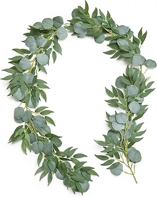 Artificial Eucalyptus And Willow Garland 6 FT Fake Vine Greenery Leaves • $12.99