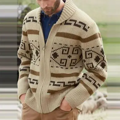 New Mens Sweater Big Lebowski Cardigan Zip Up Knit Jeffery Adult Movie Costume0. • $87.99
