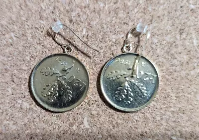 14k Yellow Gold MILOR Italian 200 Lire Coin Earrings • $29