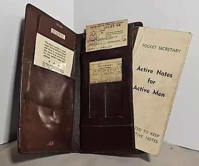 Rolfs Vintage Pass Case Genuine Brown Leather Bifold Mens Wallet W/1960 DL. • $18.95