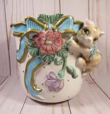 Fitz & Floyd Planter  KITTEN KABOODLE  Vintage 4.25  X 5.25  Hand Crafted. • $20.77