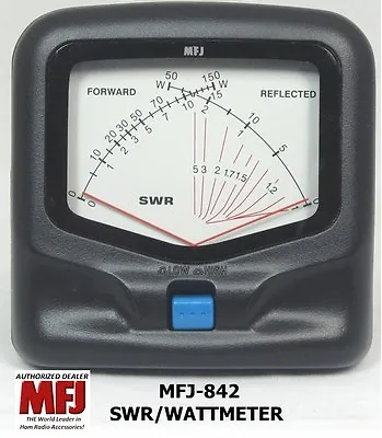 MFJ 842 SWR/Wattmeter VHF/UHF 140-525 MHZ 150 Watts Mobile Cross-needle Meter • $89.95