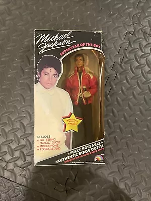 1984 Michael Jackson BEAT IT Outfit 12  Doll Figure W/Microphone Glove Stand • $70