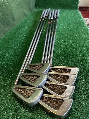 Vintage! USA Honeycomb Golf 4-P Iron Set~Stiff Flex Steel~NEW GRIPS~6i=37.5” • $90