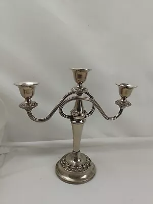 Vintage Silver Plated Ianthe Triple Candle Stick Holder Candelabra Height 25cm • £18