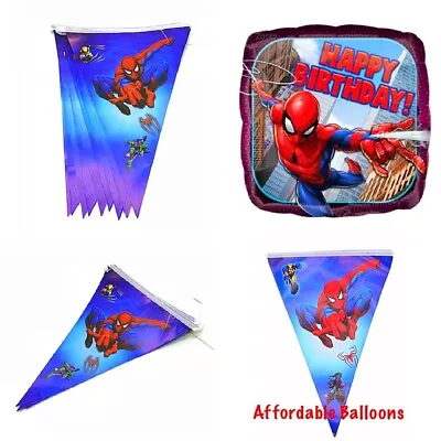 $3.69 • Buy 10 X Spiderman Party Flags Bunting Banner. Spiderman Birthday Party Decorations