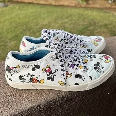 Disney Mickey Mouse Low Top Lace Up Sneakers Shoes Size 6 RN129855 Used • $17