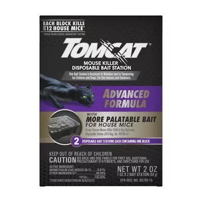 Tomcat Mouse Killer Disposable 2-1 Oz Bait Station & Bait Advanced Formula • $15.99