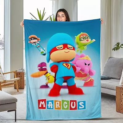 Personalized Pocoyo Blanket Pocoyo Birthday Party Pocoyo Lover Gifts Pocoyo • $84.98