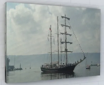 Stunning Sailing Ship Beach Sea Seascape Canvas Picture Print Wall Art  • £74.89