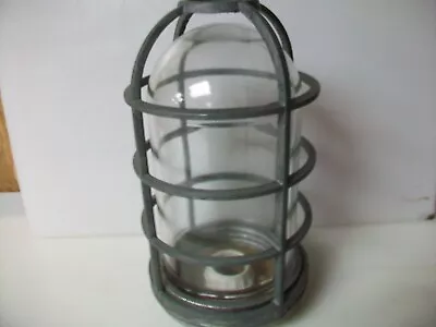 Vintage Caged Vapor Proof 200 W Lighting Fixture   Nsn 6210-00-299-7401 • $39.95