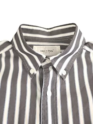 Eden Park Shirt Men 15.5/39 Regular Fit Black & White Stripe • £18.99