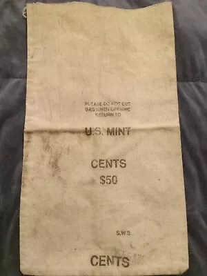 U.S. Mint S.W.B. Canvas Coin Bag $50 • $5