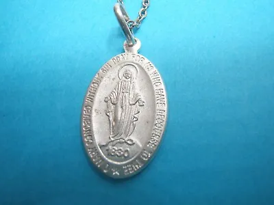 Vintage Sterling Silver Medal Mary Conceived Without Sin Italy • $12