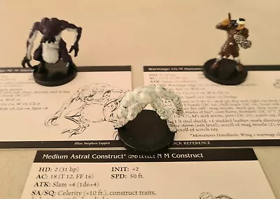 $45 • Buy Dungeons & Dragons Miniature Lot Of 3 W/ Cards Giants Of Legend Ettercap Warmage