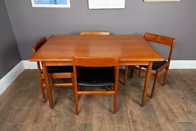 Vintage Retro Danish Teak Extending Dining Table And 4 Dalescraft Chairs • £1200