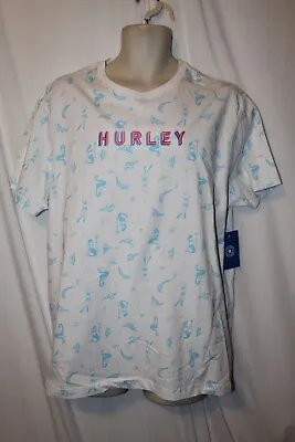Mens Hurley Surfer T-shirt L Nwt Deep Sea Mermaids Divers White • $14.95
