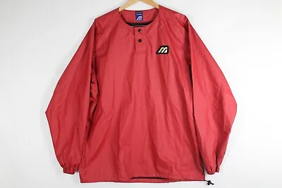 Mizuno Red Embroidered Golf Windbreaker Rain Coat Size 44-46 Size XL • $24.99