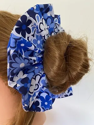 £1.60 • Buy Extra Large, Oversized Jumbo Hair Scrunchie 18cm Wide, 60's Flower, Handmade