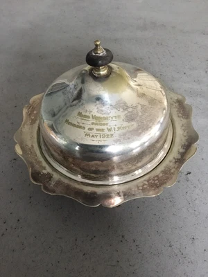 £10 • Buy Antique Lidded Bowl. Butter Dish. Serving Bowl. Silver Plated. Engraved. 1922.