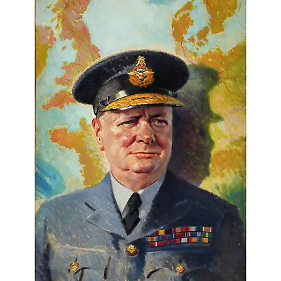 Unknown Artist Churchill In Uniform Art Print Poster Hp4087 • £11.99