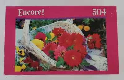 ENCORE! Flower Basket Jigsaw Puzzle 504 Pieces 2009 Mega Sealed NEW • $8.49