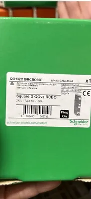 Schneider QOVs QOE 32A 32 Amp RCBO B32 QO132C10RCBO30F Square D 30m B • £75