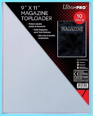 10 Ultra Pro 9 X11  Thick MAGAZINE HOLDER TOPLOADERS NEW Pack Protector Document • $46.49