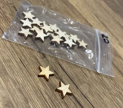 £0.99 • Buy 20 Small Wooden Stars 11mm, Laser Cut Wooden Shapes, DIY, Craft