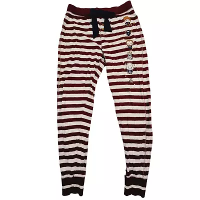 Harry Potter Fantastic Beasts Sleep Pants Jogger PJs Maroon Stripe Size 8-10 / S • $10