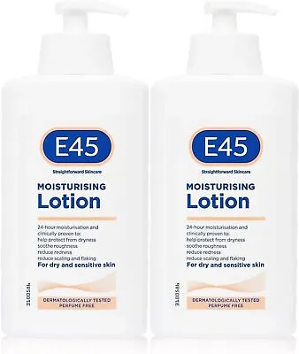 E45 Lotion Moisturiser Daily Body Pump Very Dry Sensitive Hydrated Skin 2x 500ml • £19.99