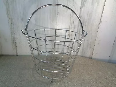 Farmhouse Egg Gathering Basket Easter Rustic Wire W/ Handle 6.5  Container • $15.33