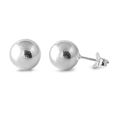 925 STAMPED Authentic Sterling Silver Ball Bead Stud Earrings ALL SIZES 2mm-14mm • $17.97