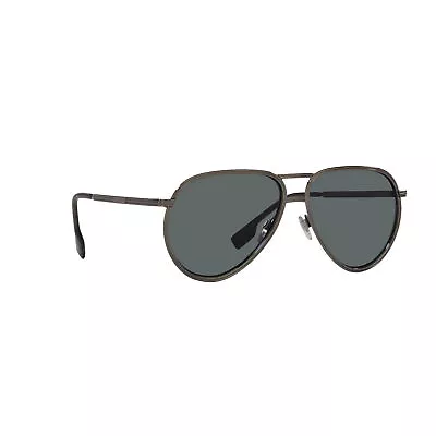 Burberry BE 3135 114481 Ruthenium Metal Sunglasses Dark Grey Polarized Lens • $94.10