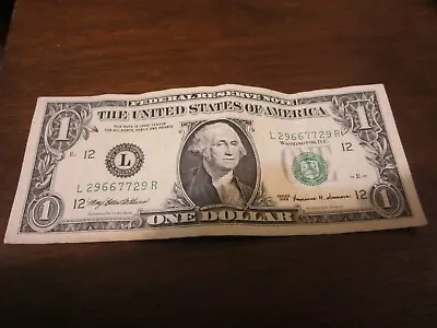 Rare 1999 SF $1 Bill Unusual Misaligned Serial Number L29667729R Money Currency • $10