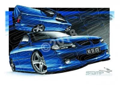 Holden Vu Ss Ute Delta Blue A2 Framed Print (hc12h) • $249