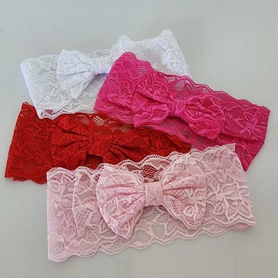$3 • Buy 4Pcs Baby Girl Headband Toddler Hair Band Hair Bow Baby Headband Lace Headband
