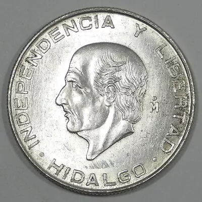 1956 MEXICO Silver 5 Pesos Hidalgo Nice BRILLIANT UNCIRCULATED • $24.50