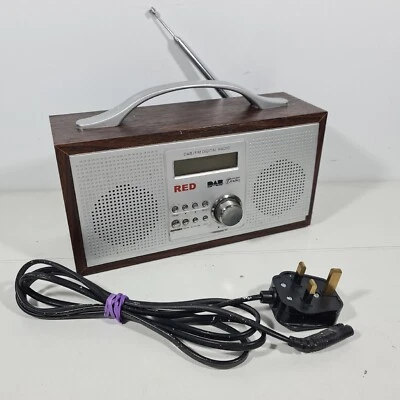 £20 • Buy Red Wooden Digital DAB/FM Portable Radio With Mains Lead