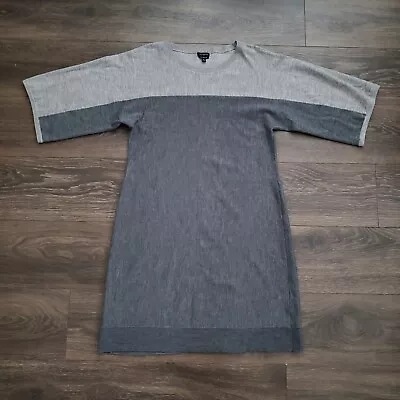 Talbots Color Block Merino Wool Sweater Dress Women's M Grey Half Sleeve Blend • $21.99