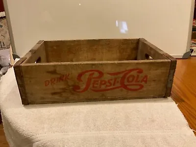 VINTAGE 1960’s PEPSI-COLA Wooden Soda Pop Crate Wood Box Omaha Nebr. • $24.95