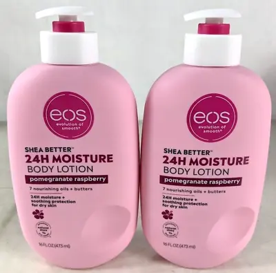 *Lot Of 2* Eos Shea Butter 24H Moisture Body Lotion Pomegranate Raspberry 16 Oz • $24.99