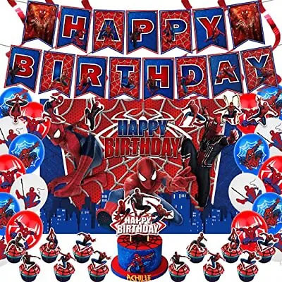 $42.77 • Buy Spiderman Birthday Decorations Spiderman Theme Party Supplies For Kids Boys I...