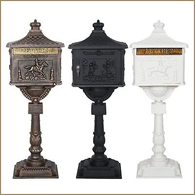 Mail Box Heavy Duty Mailbox Postal Box Security Cast Aluminum Vertical Pedestal • $149.99