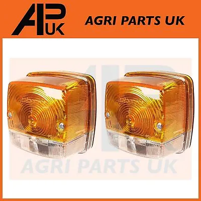 2 X David Brown 1190 1290 1390 1490 1690 Tractor Front Side Indicator Light Lamp • £25.48