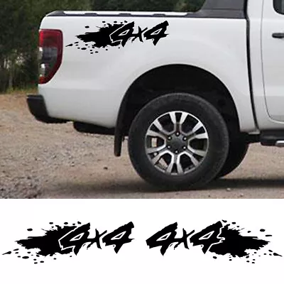 2PCS Car Bed Vinyl Graphics Side Stickers 4x4 Splash Decal For Ford Ranger • $32.67